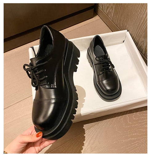 Chic Comfortable British Style Lace College Style Platform Loafers